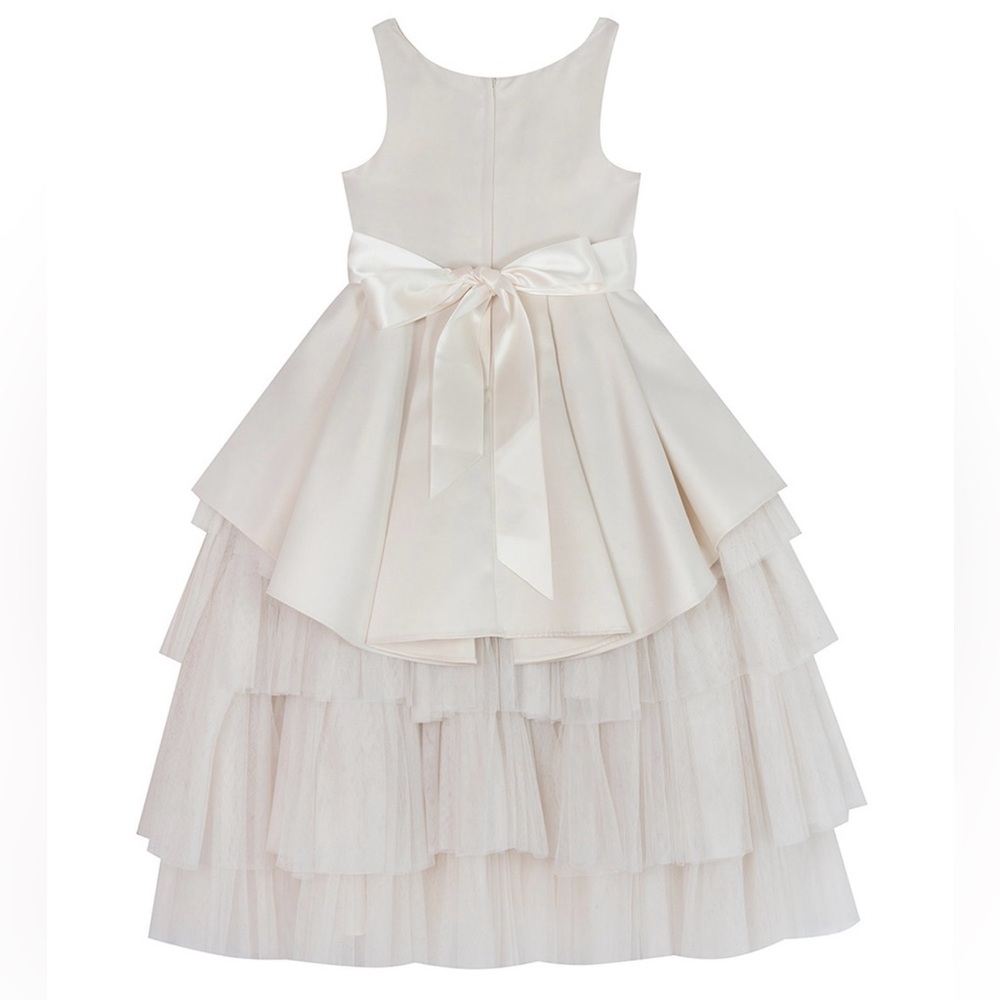 Charming Cream Layered Kids Dress